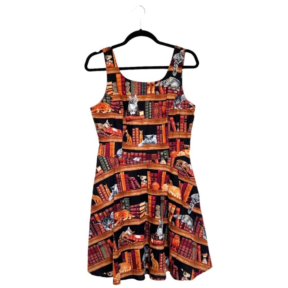 ModCloth Retrolicious Cat Library Book Dress